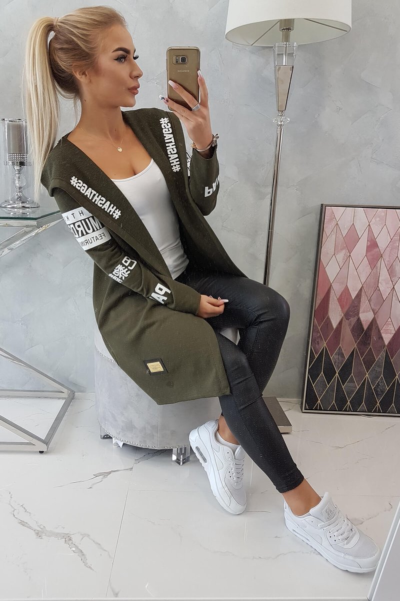 Športový kardigán khaki