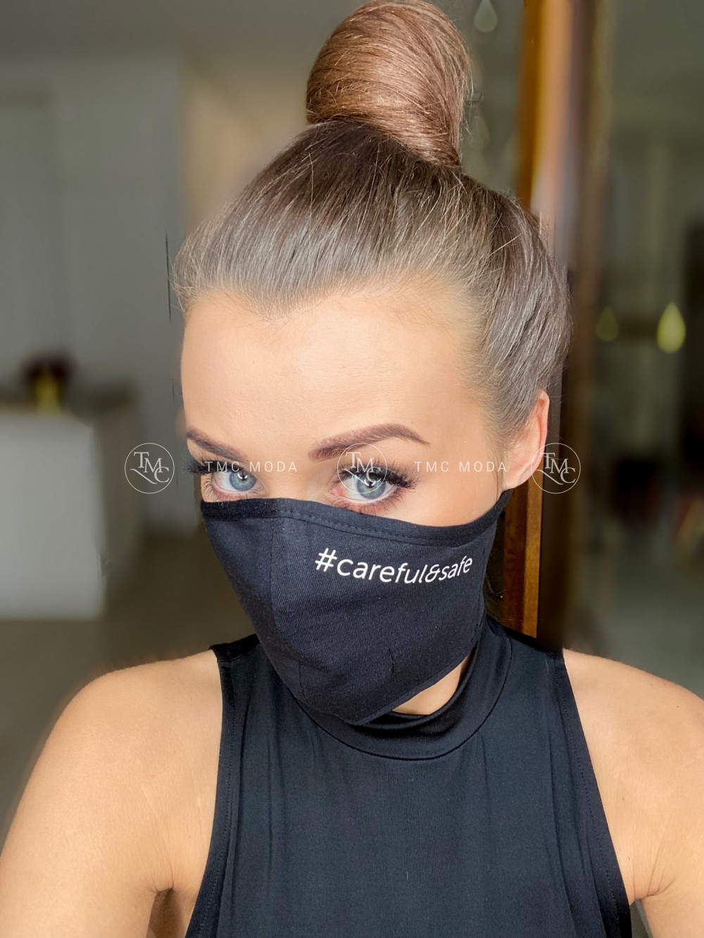Trojvrstvové rúško čierne #CAREFUL&SAFE