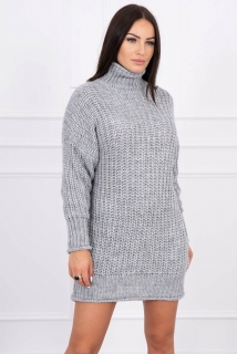 Rolákové šaty/sveter sivé