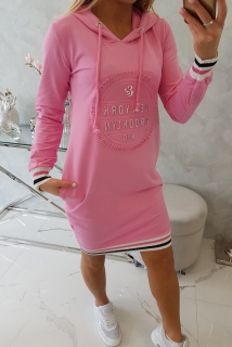 Športové mikinové šaty ružové Brooklyn