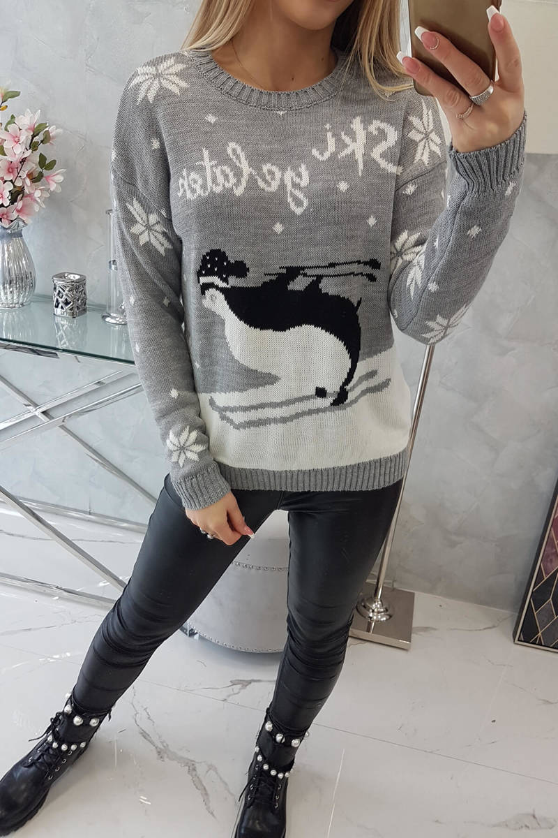 vianočný sveter sivý
